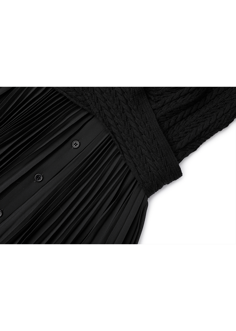 SALAZIA Black Wool Blend Long-Sleeve Dresses