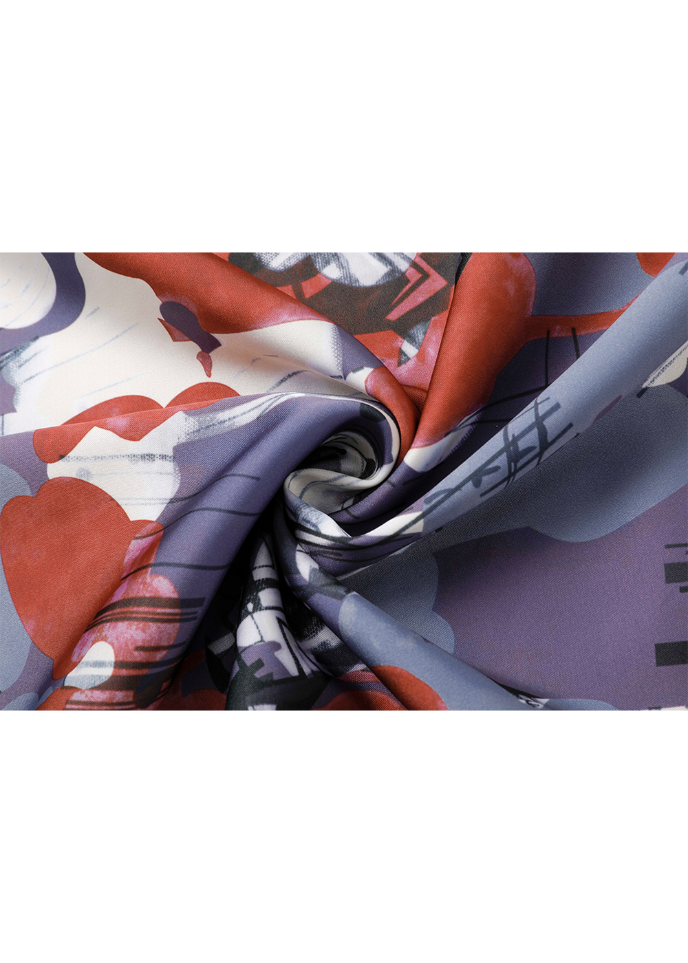 SALAZIA Grey-Blue-Red Abstract Oil Paint Wool Dresses