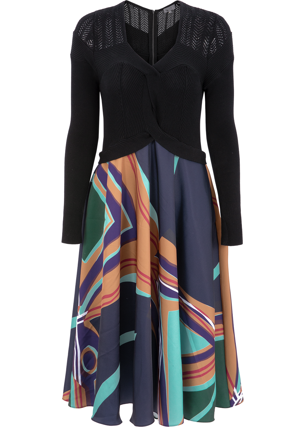 SALAZIA Dark Green River Wool Blend Dresses