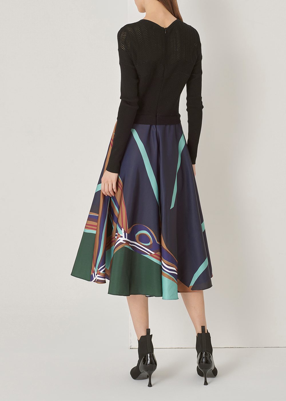 SALAZIA Dark Green River Wool Blend Dresses