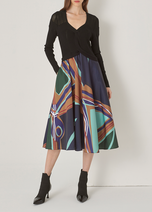 SALAZIA Dark Green River Wool Blend Dresses