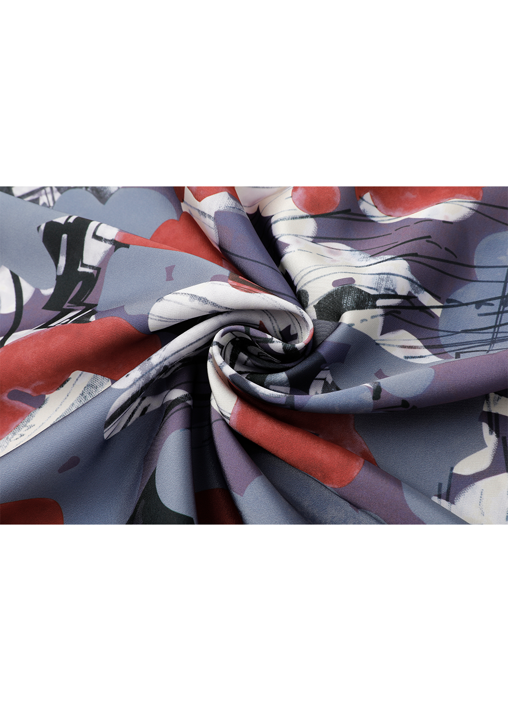 SALAZIA Grey-Blue-Red Abstract Oil Paint Dresses