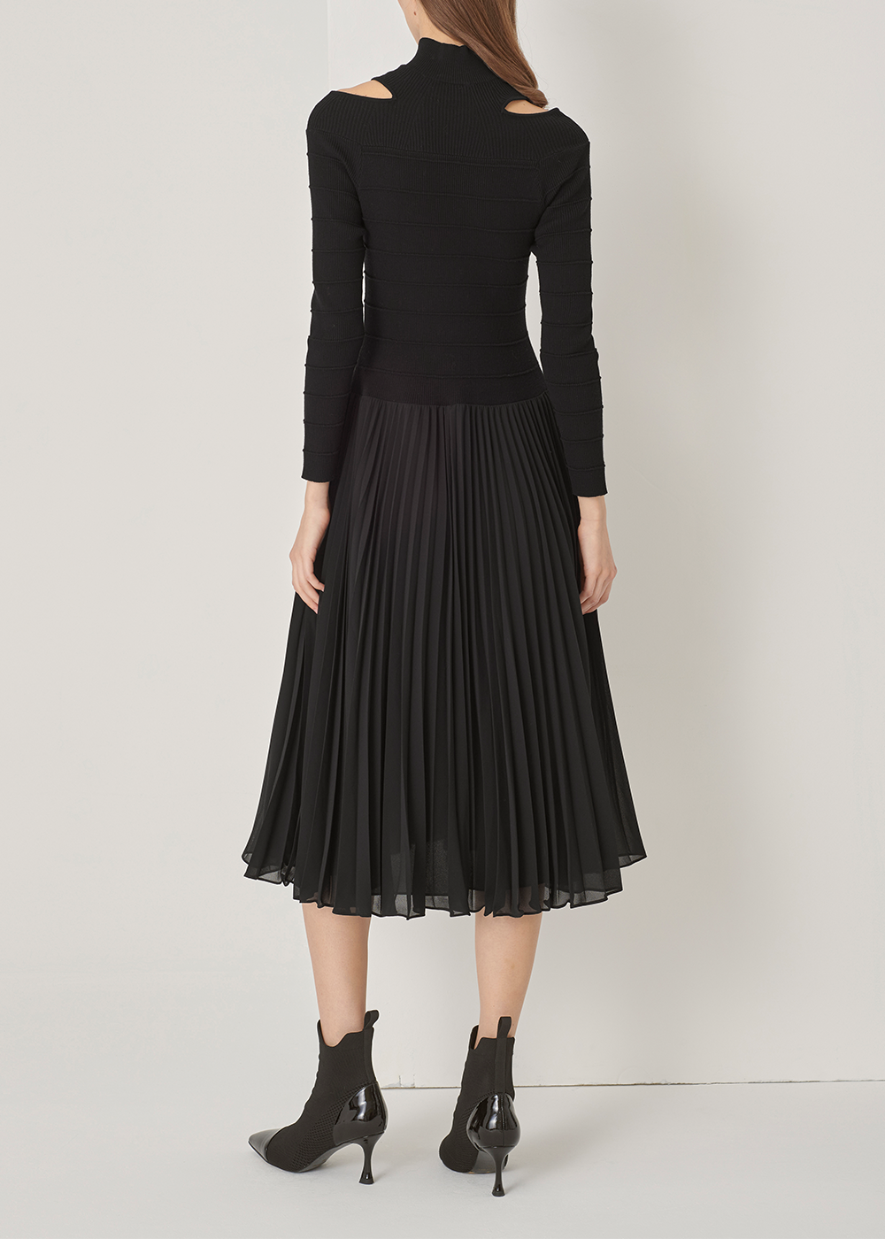 SALAZIA Black Knit-Panel Dresses