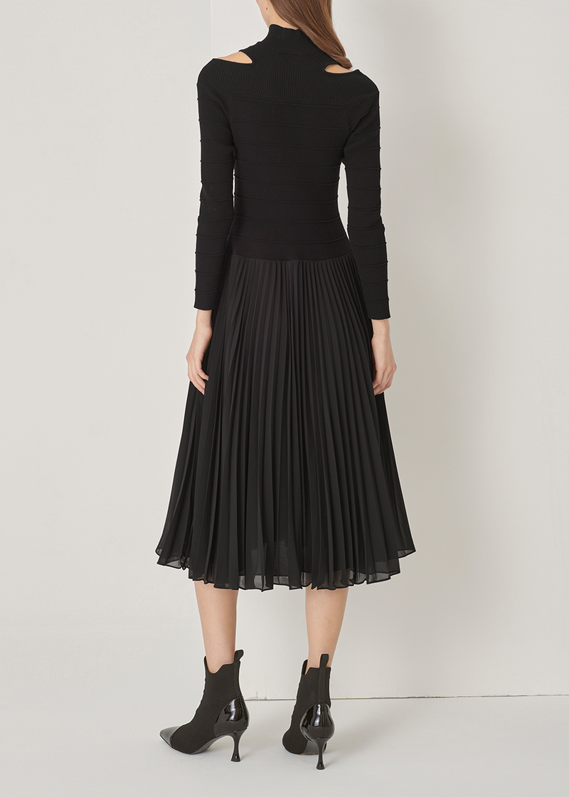 SALAZIA Black Knit-Panel Dresses
