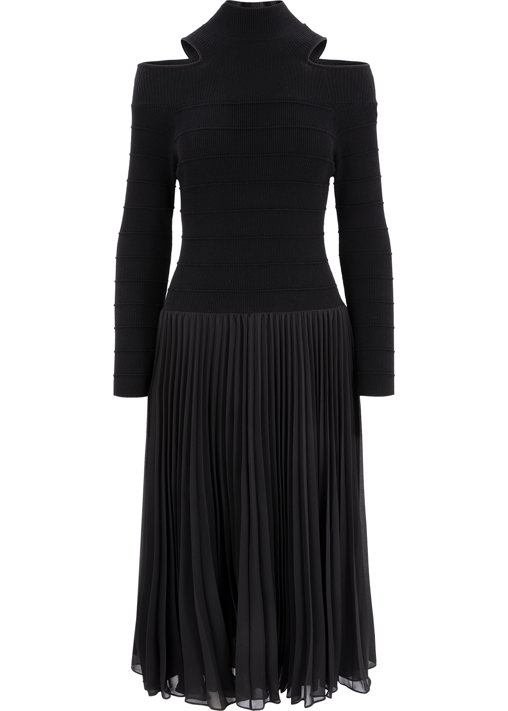 SALAZIA Black Knit-Panel Dresses