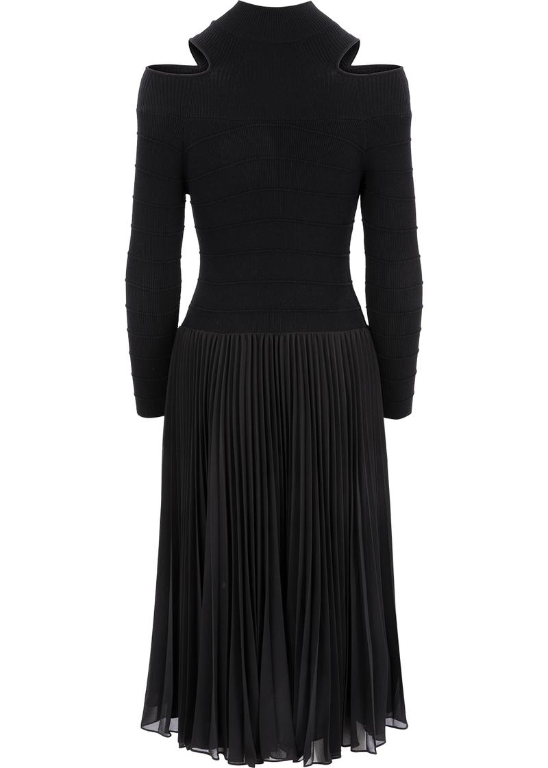 SALAZIA Black Knit-Panel Dresses