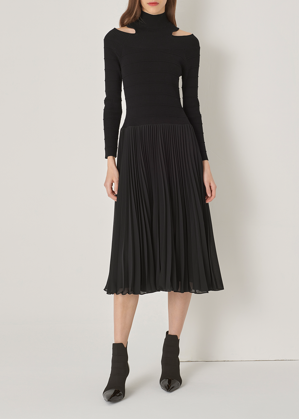 SALAZIA Black Knit-Panel Dresses