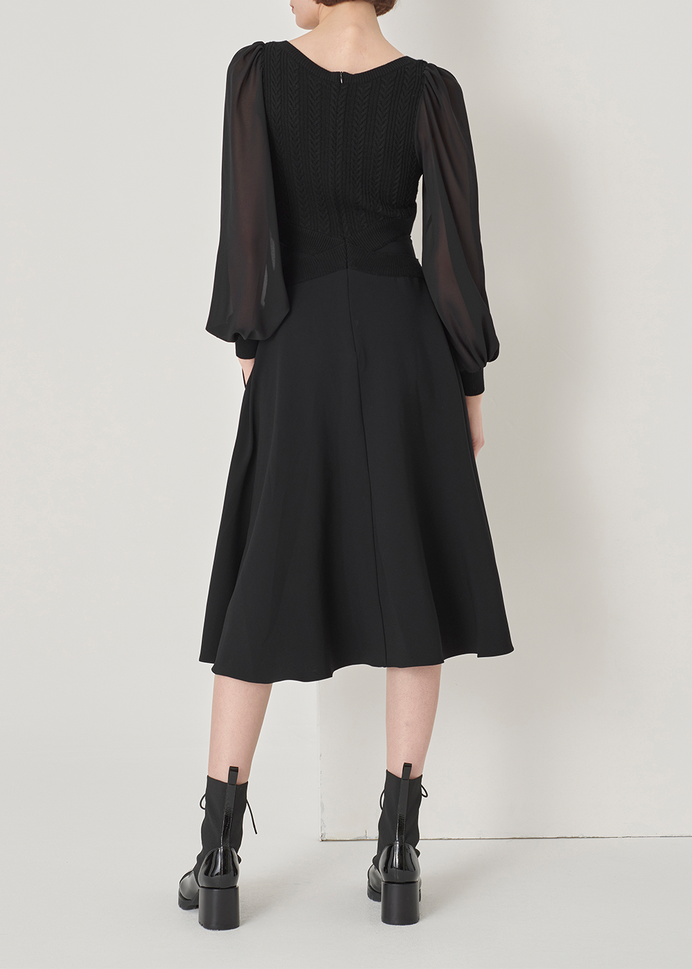 SALAZIA Black Triacetate-Wool Blend Dresses
