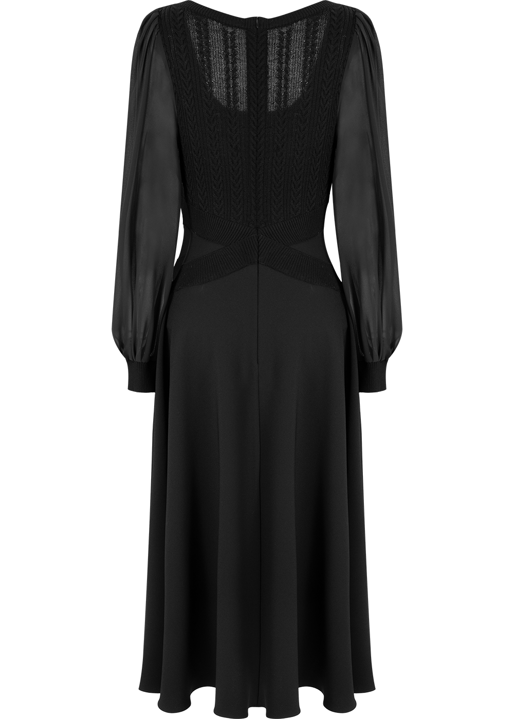 SALAZIA Black Triacetate-Wool Blend Dresses
