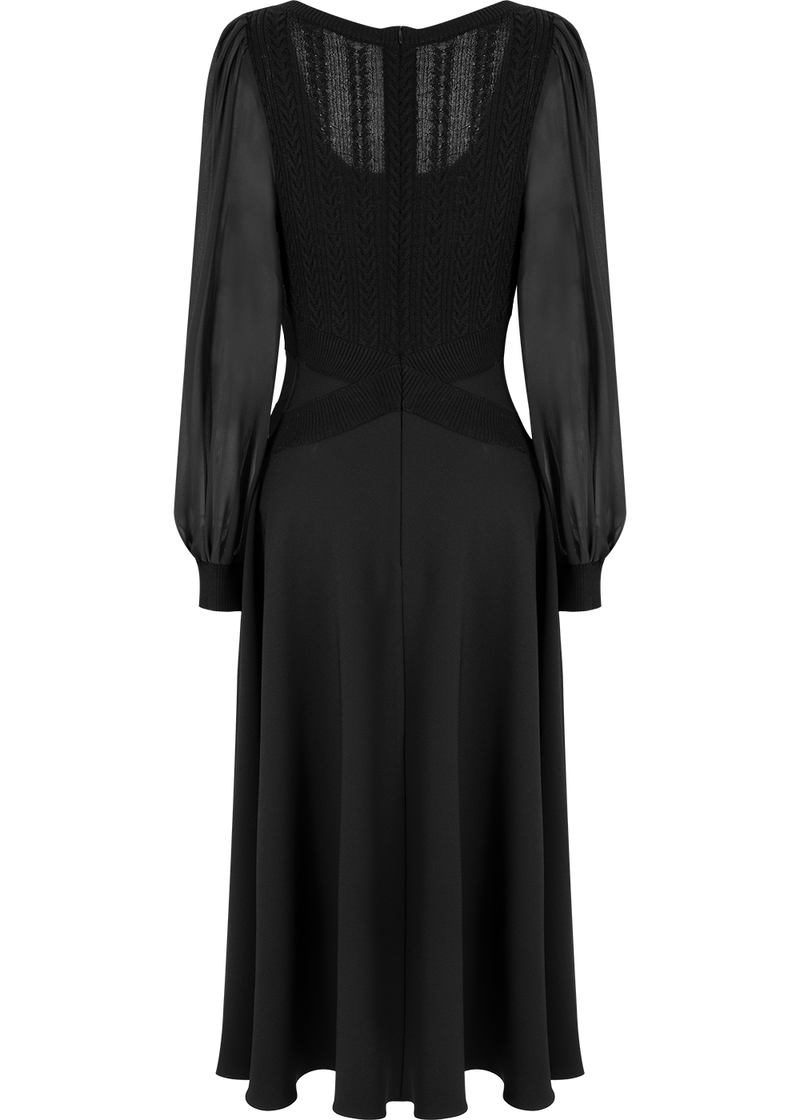 SALAZIA Black Triacetate-Wool Blend Dresses