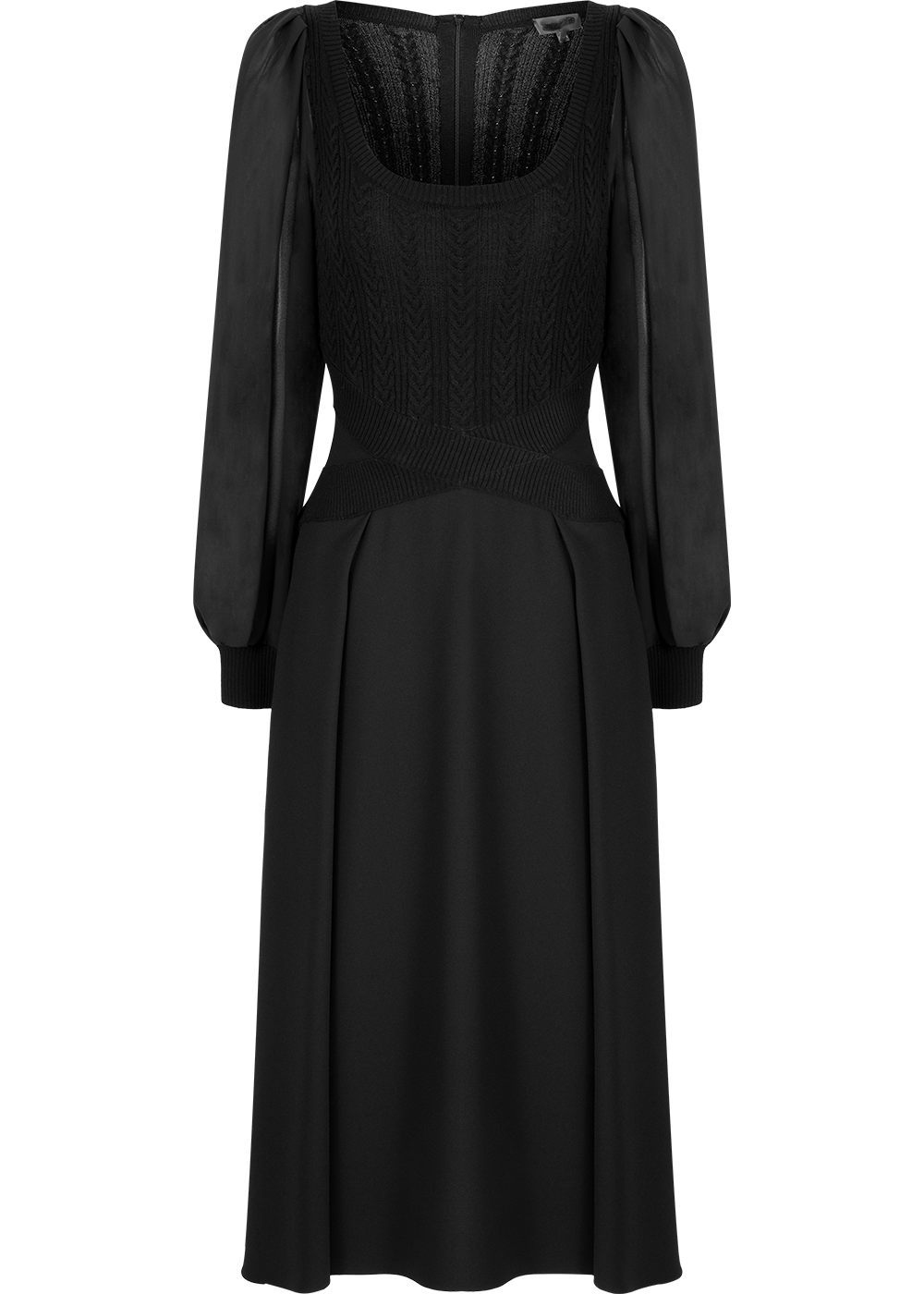 SALAZIA Black Triacetate-Wool Blend Dresses
