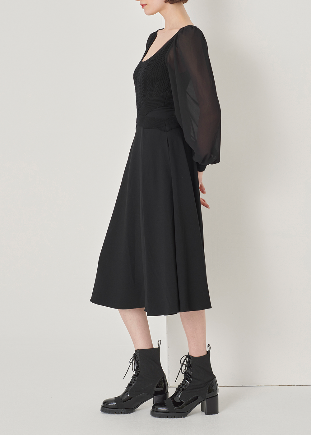 SALAZIA Black Triacetate-Wool Blend Dresses