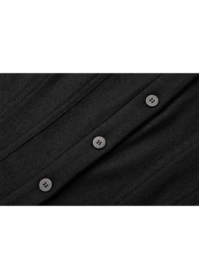 SALAZIA Black Wool Long-Sleeve Dresses