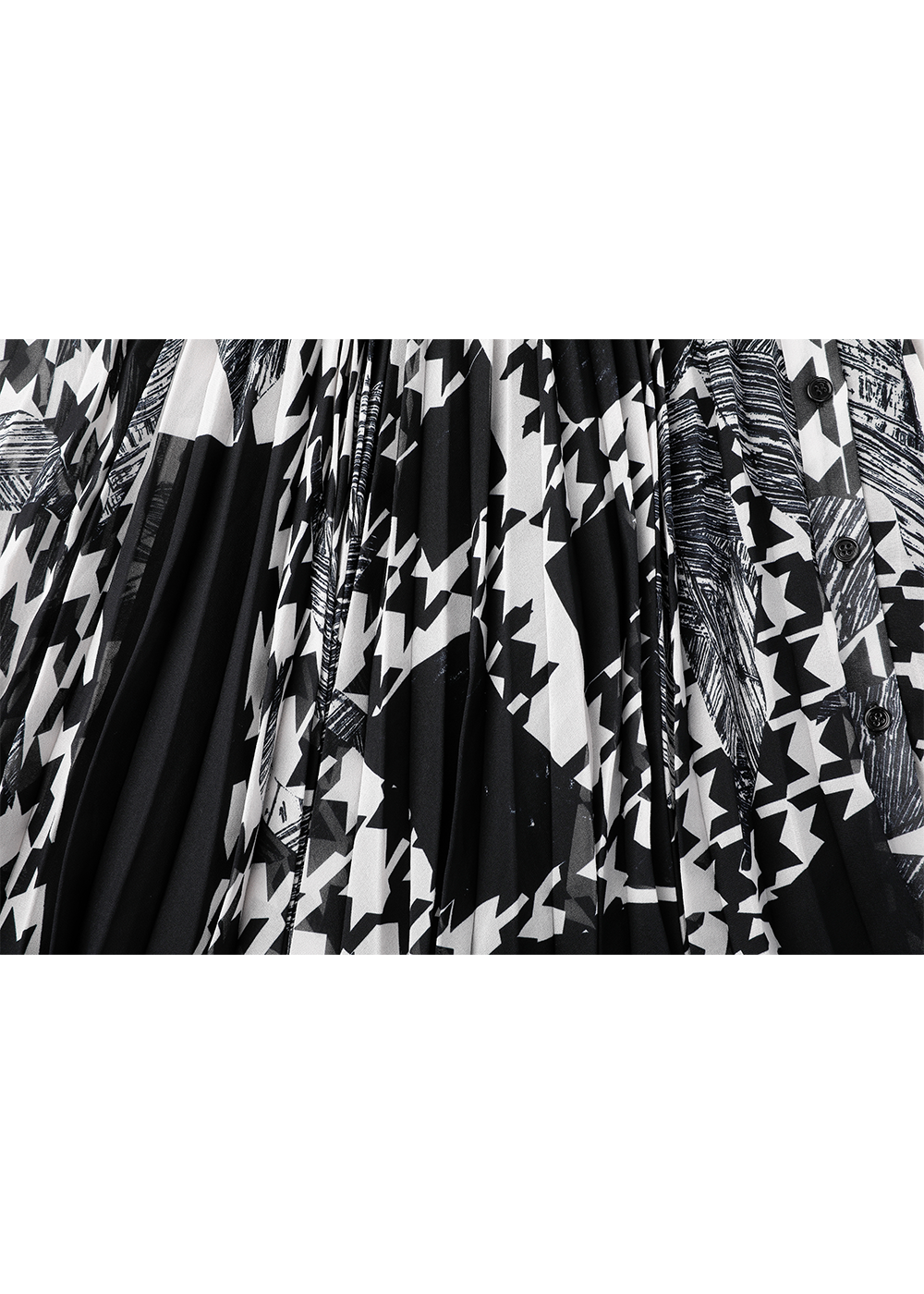 SALAZIA Black-White Collage Wool Blend Dresses
