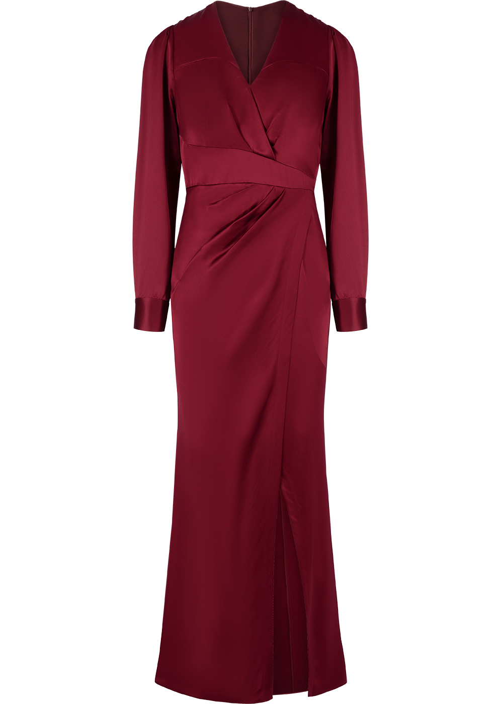 SALAZIA Burgundy Acetate Blend Maxi Dresses