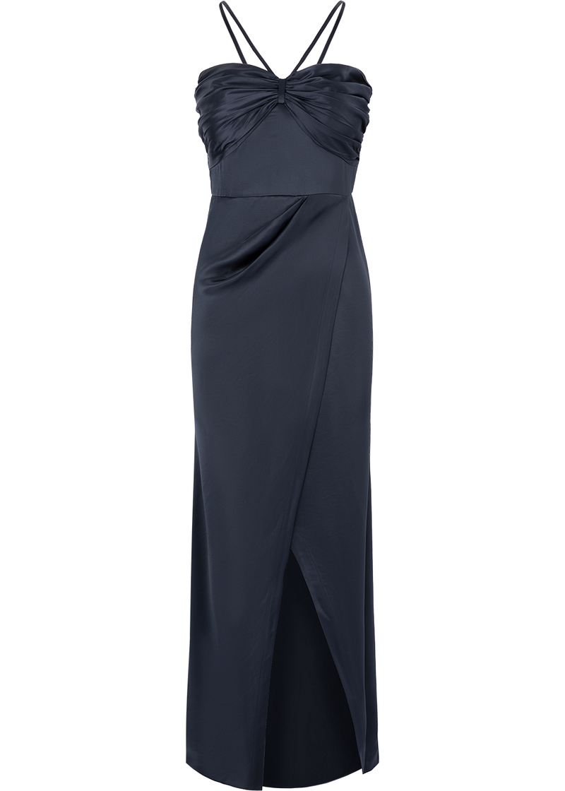 SALAZIA Deep Blue Acetate Blend Maxi Dresses
