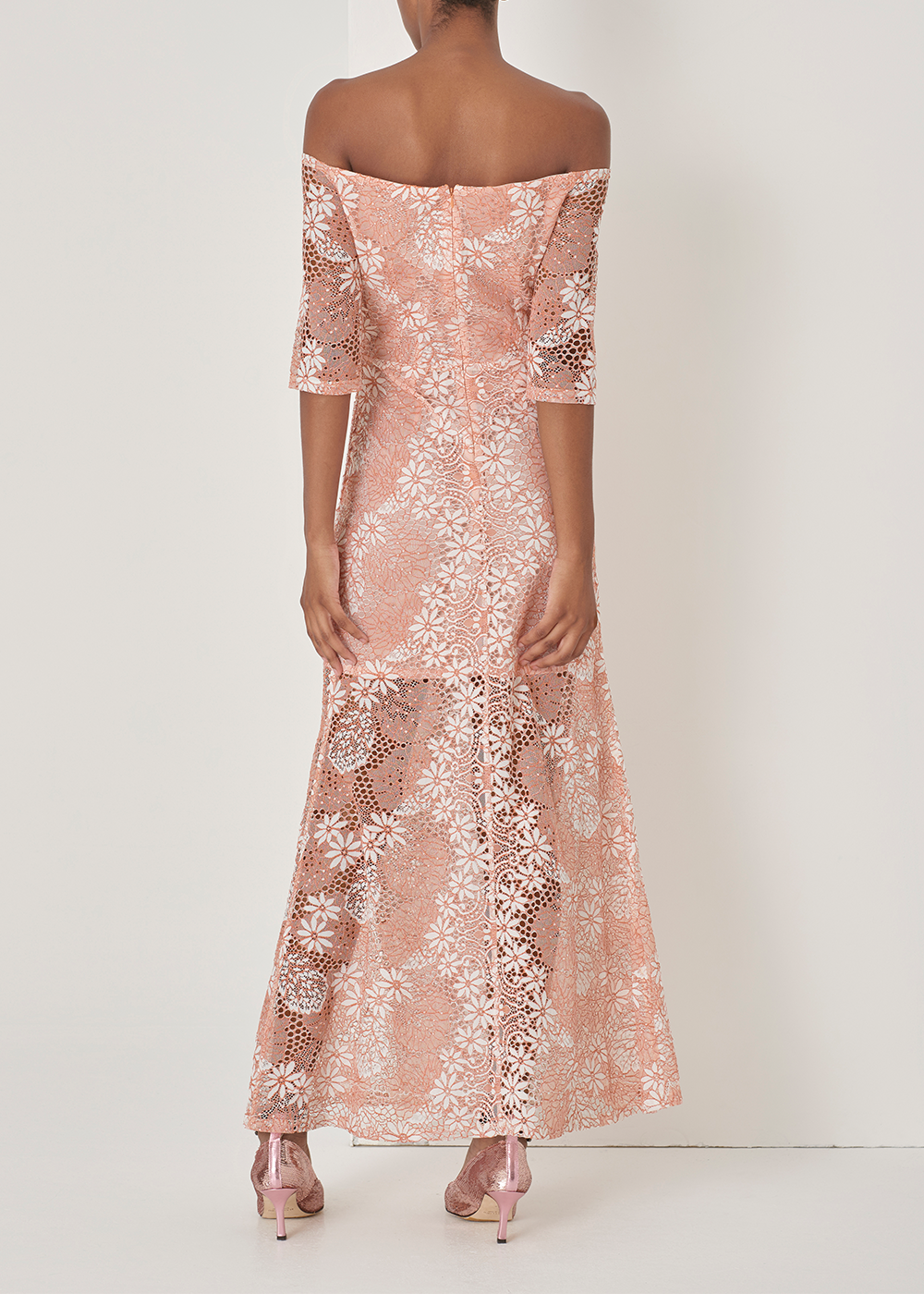 SALAZIA Pink Nylon Blend Short-Sleeve Dresses