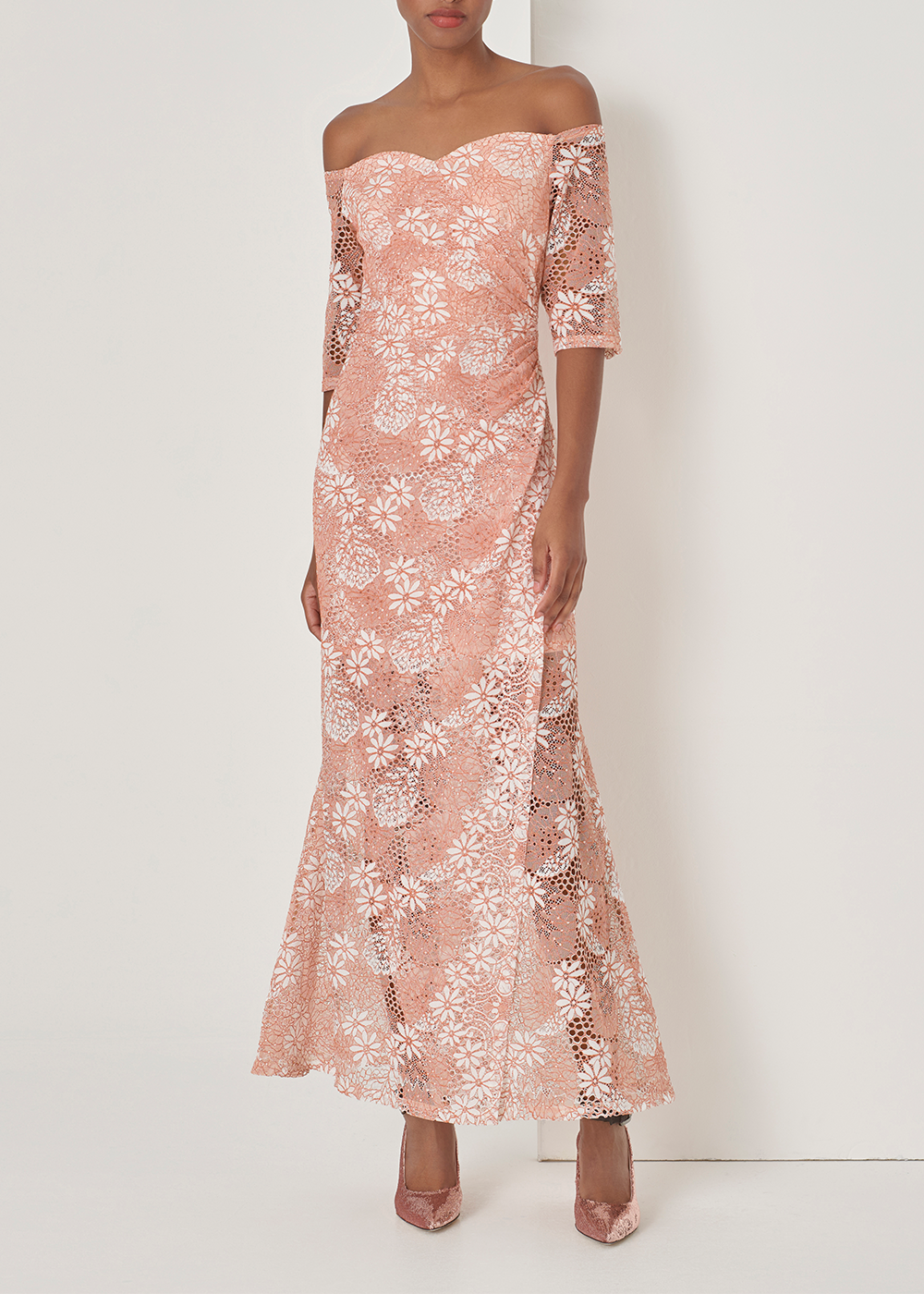 SALAZIA Pink Nylon Blend Short-Sleeve Dresses