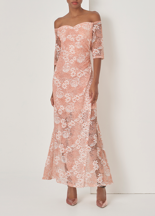 SALAZIA Pink Nylon Blend Short-Sleeve Dresses