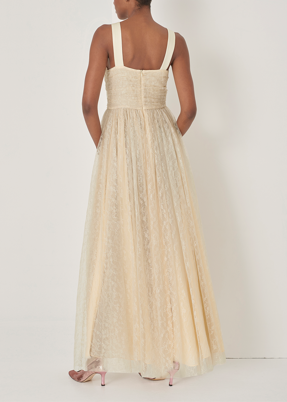 SALAZIA Champagne Lace and Acrylic Blend Dresses