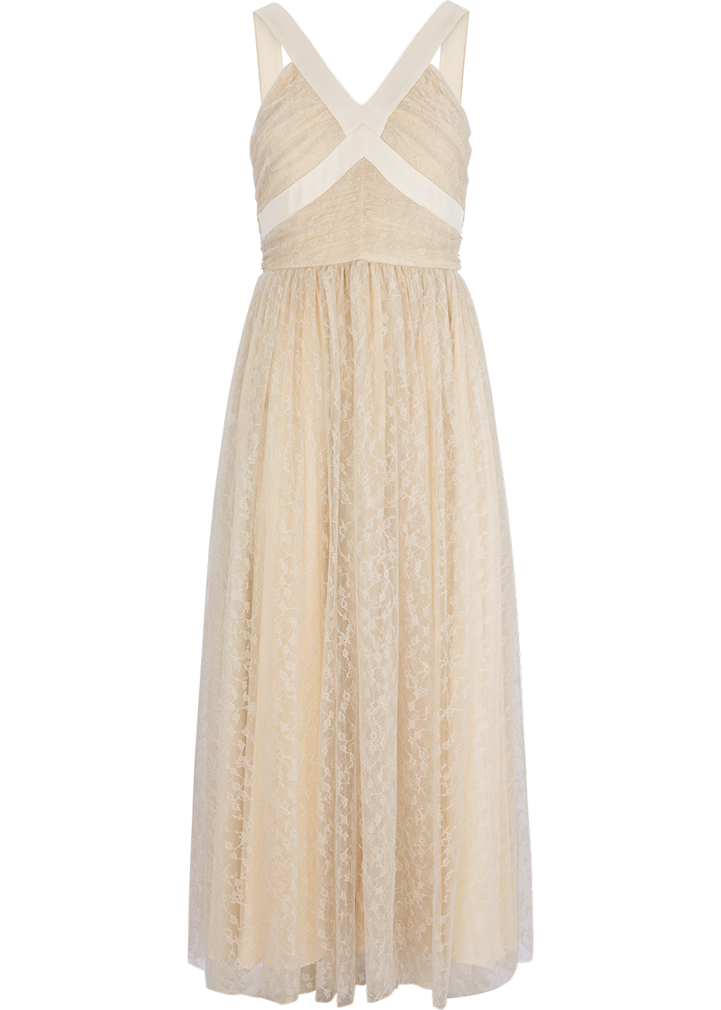 SALAZIA Champagne Lace and Acrylic Blend Dresses