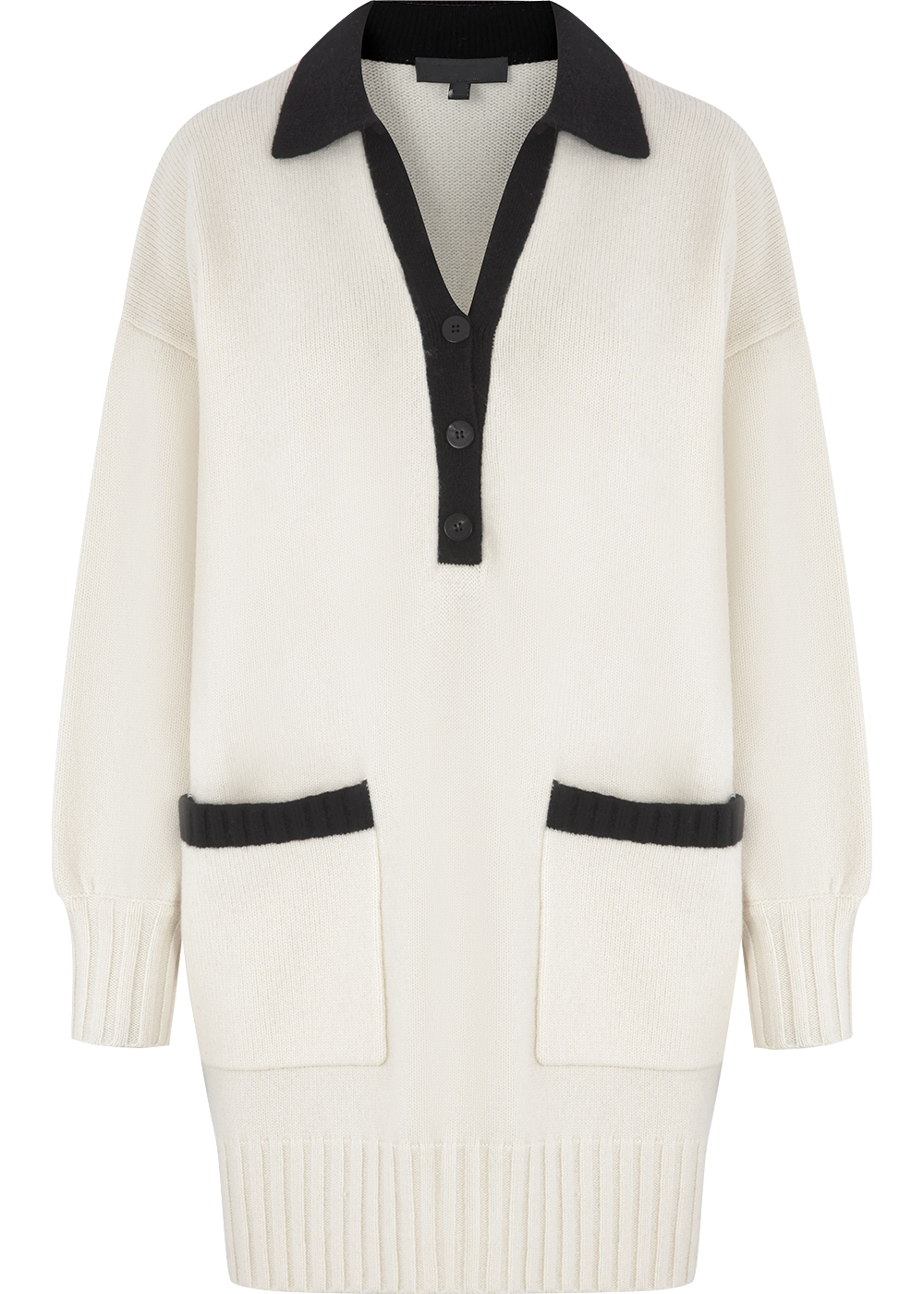SALAZIA Beige-Black Color Block Knit Dresses