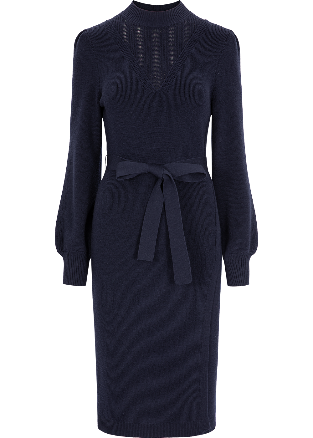 SALAZIA Deep Blue Wool Blend Knit Dresses