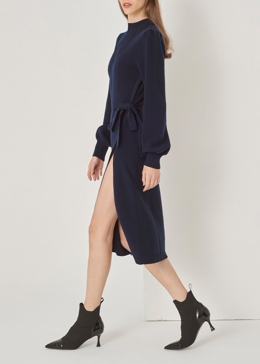 SALAZIA Deep Blue Wool Blend Knit Dresses
