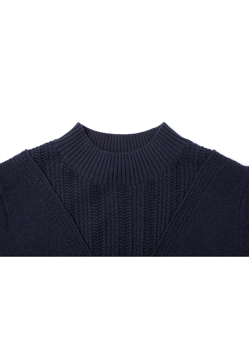SALAZIA Deep Blue Wool Blend Knit Dresses