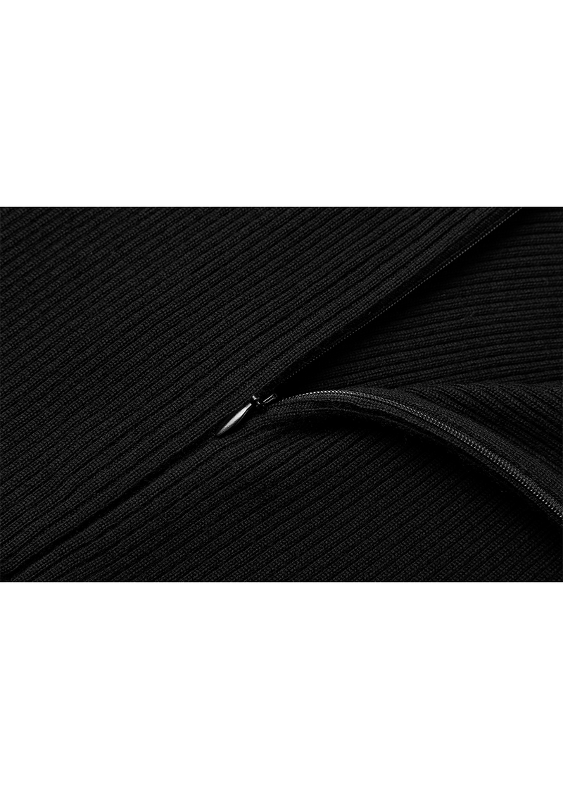 SALAZIA Black Mixed-Media Wool Dresses