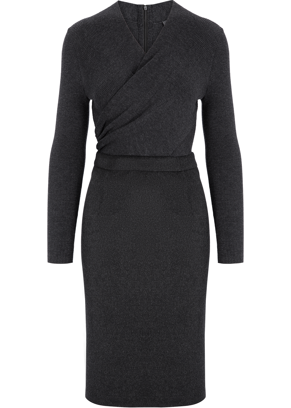 SALAZIA Grey-Black Wool Cashmere Blend Dresses