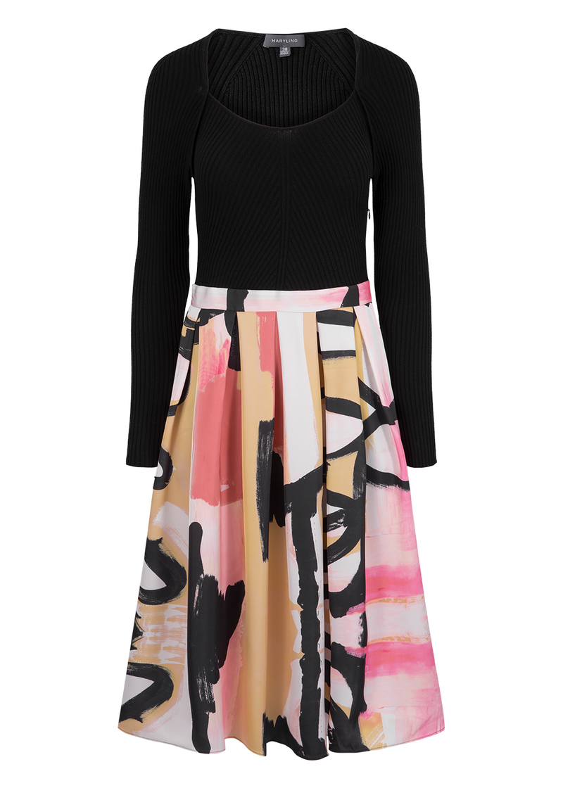 SALAZIA Pink Noir Doodle Dresses