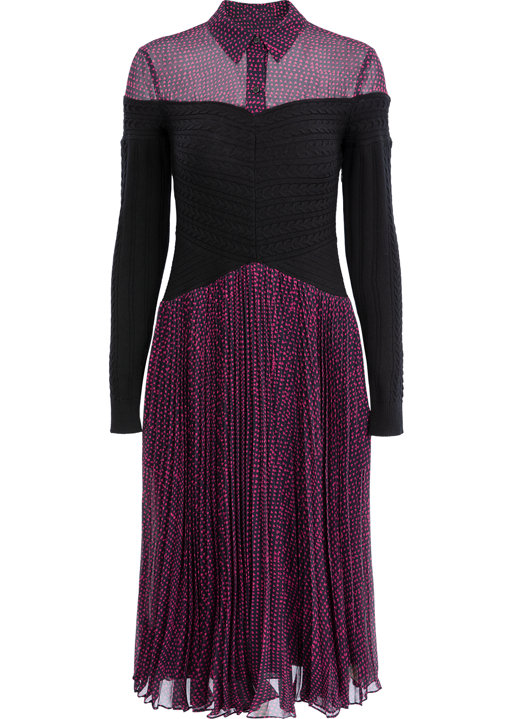 SALAZIA Black-Red Polka Dot Dresses