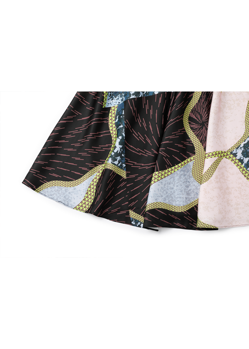 SALAZIA Black-Pink Collage Wool Blend Dresses