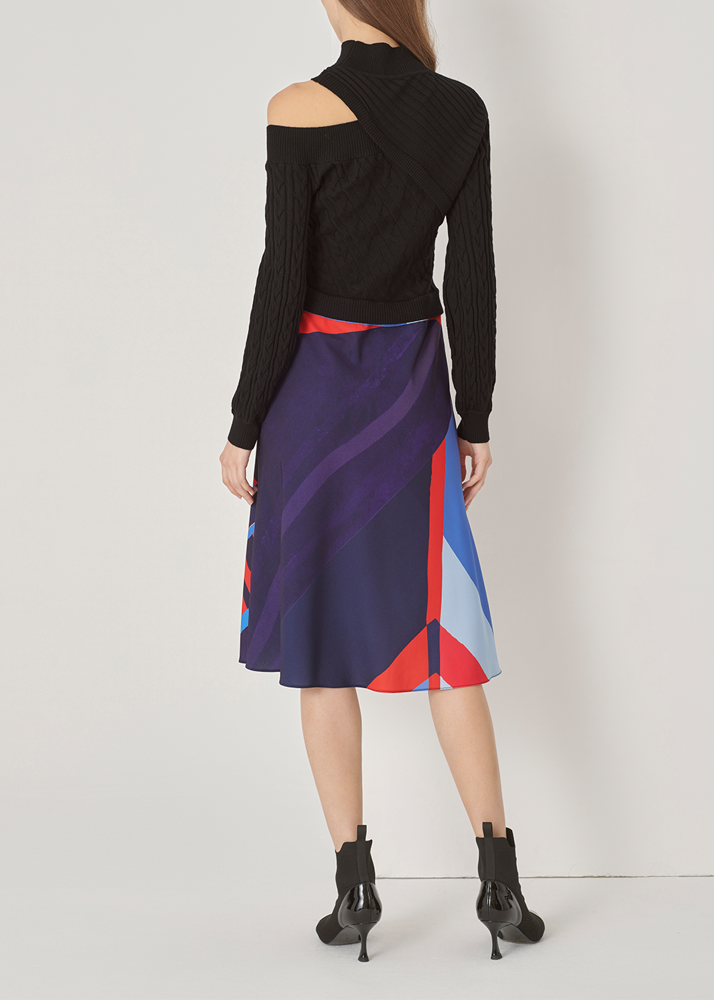 SALAZIA Deep Blue Art Collage Stretch Dresses
