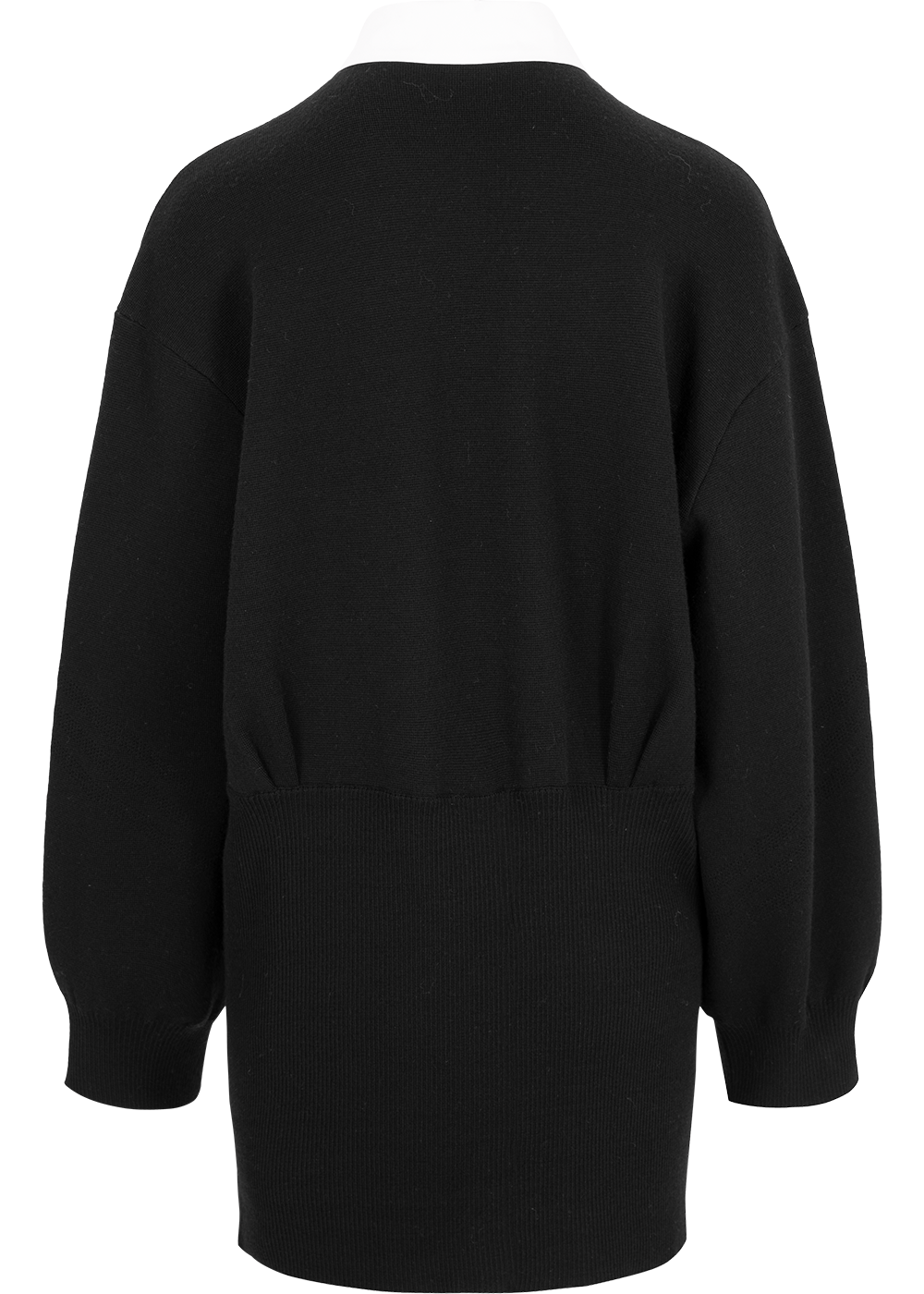 SALAZIA Black-White Colorblock Wool Blend Dresses