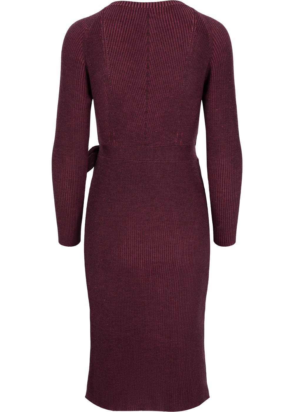 SALAZIA Burgundy Red Wool Knit Midi Dresses