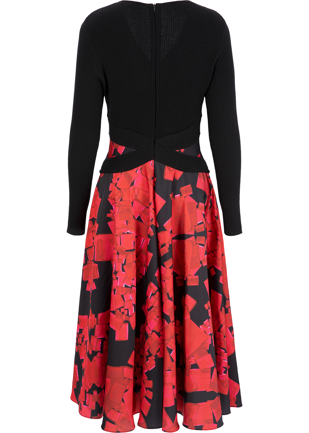 SALAZIA Red Block Print Dresses