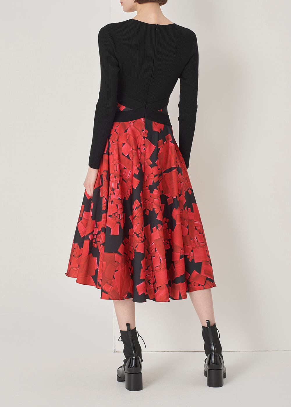 SALAZIA Red Block Print Dresses