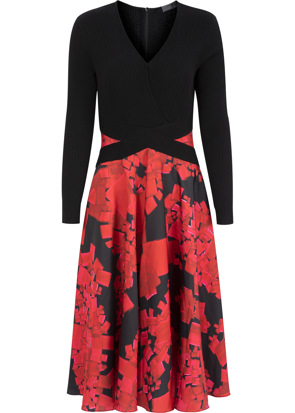 SALAZIA Red Block Print Dresses