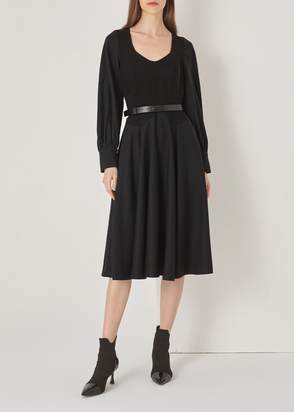 SALAZIA Black Wool Blend Dresses