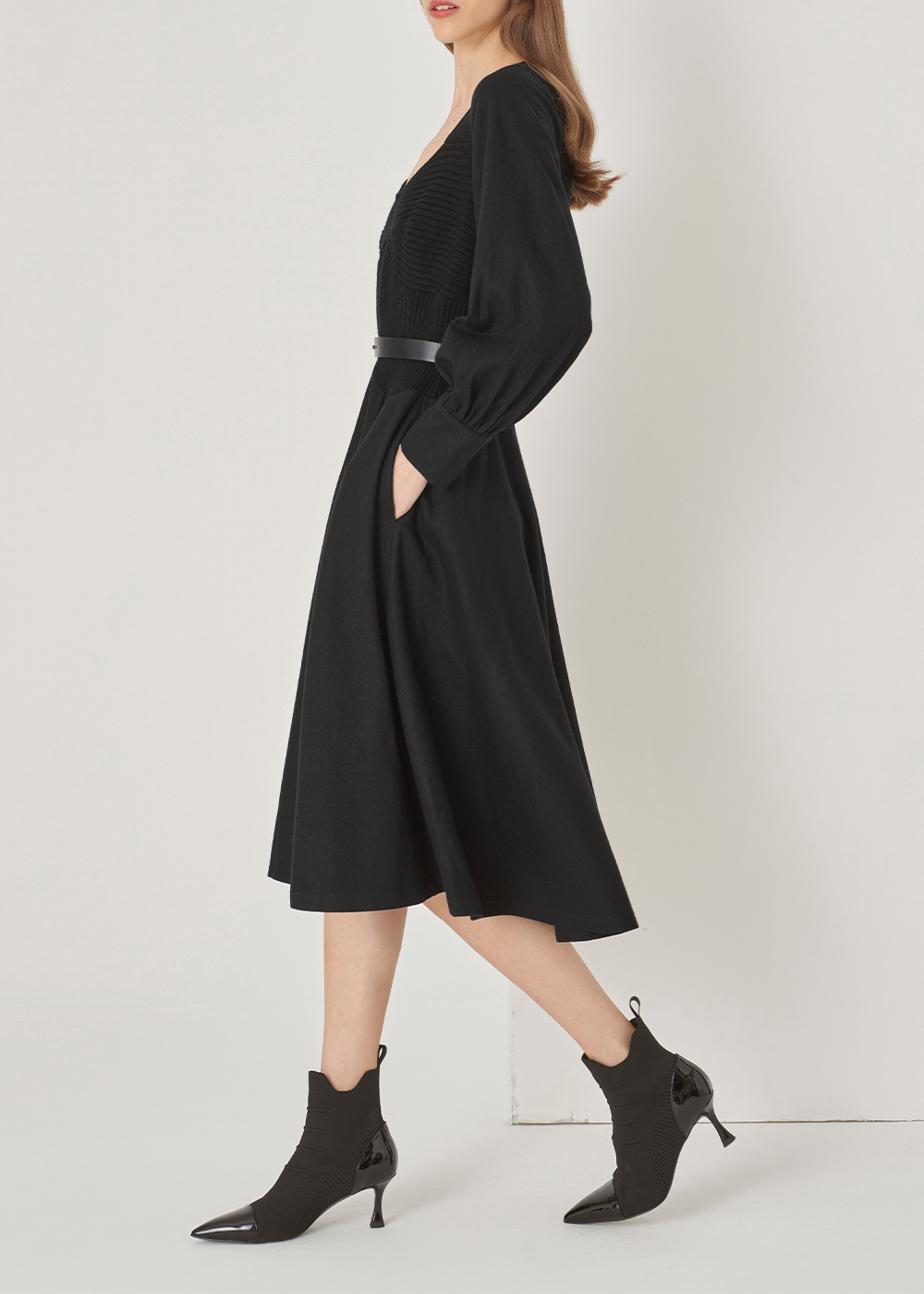 SALAZIA Black Wool Blend Dresses