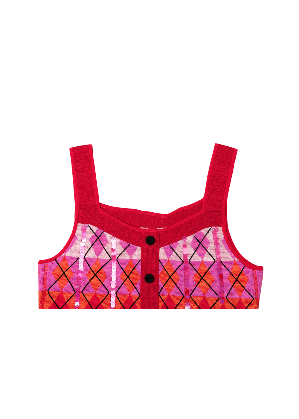 SALAZIA Red Berry Check Wool Blend Knit Dresses