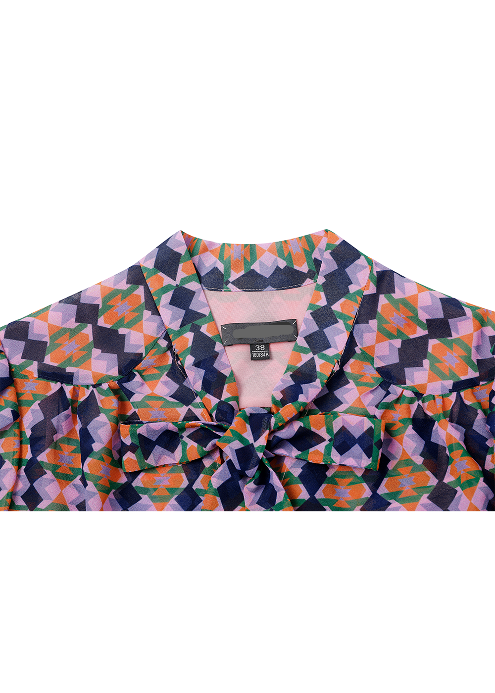 SALAZIA Purple-Blue Diamond Plaid Blouses