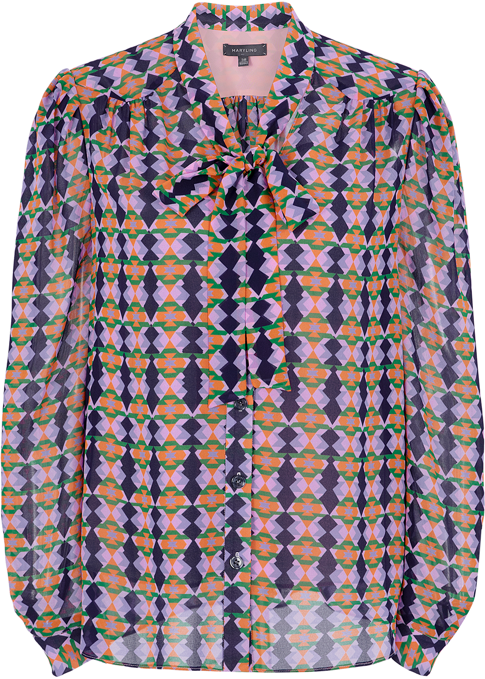 SALAZIA Purple-Blue Diamond Plaid Blouses
