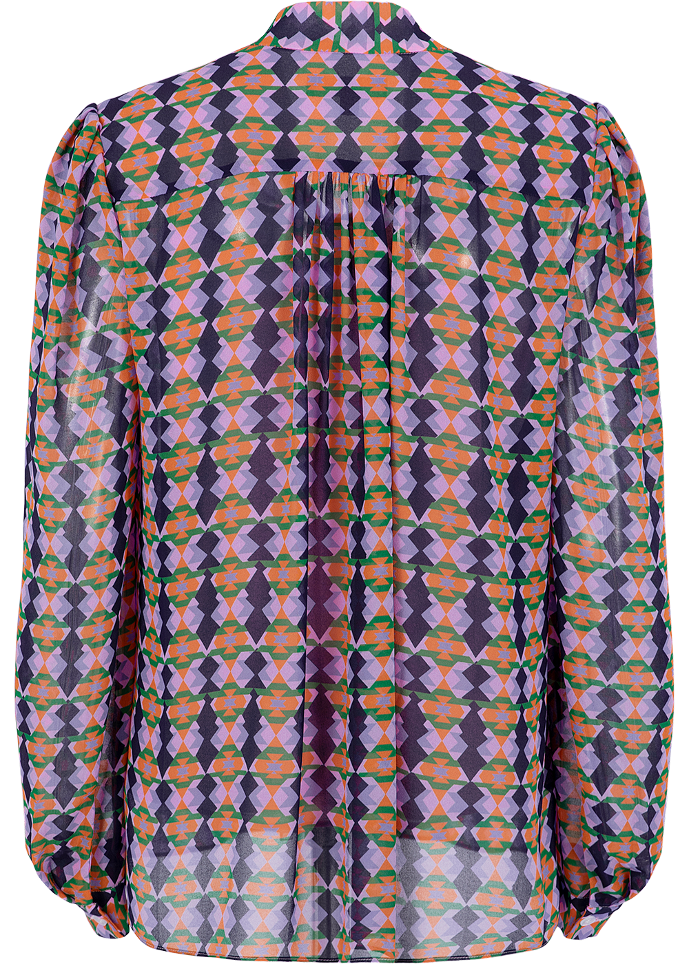 SALAZIA Purple-Blue Diamond Plaid Blouses