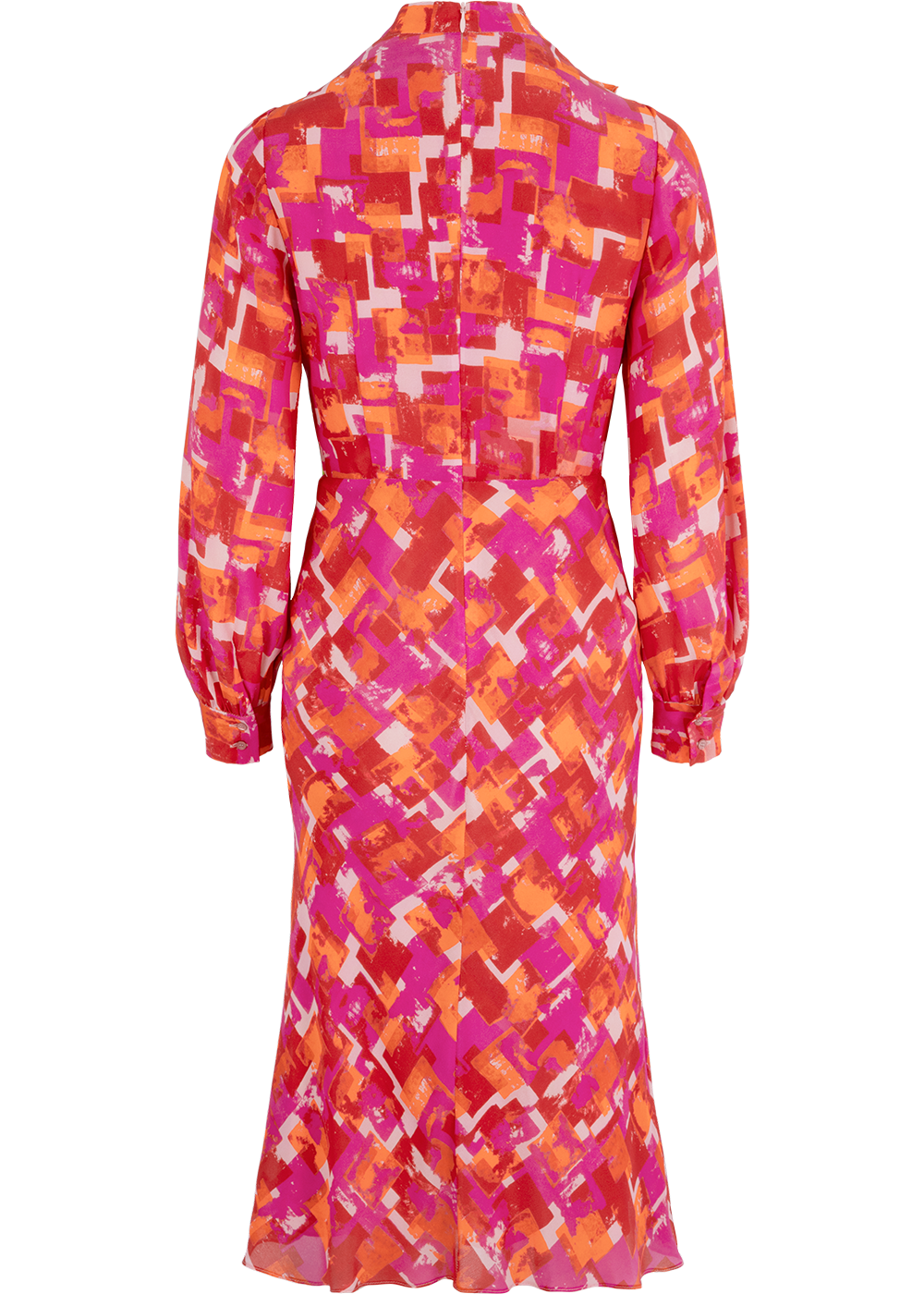 SALAZIA Berry Pink Plaid Silk Dresses