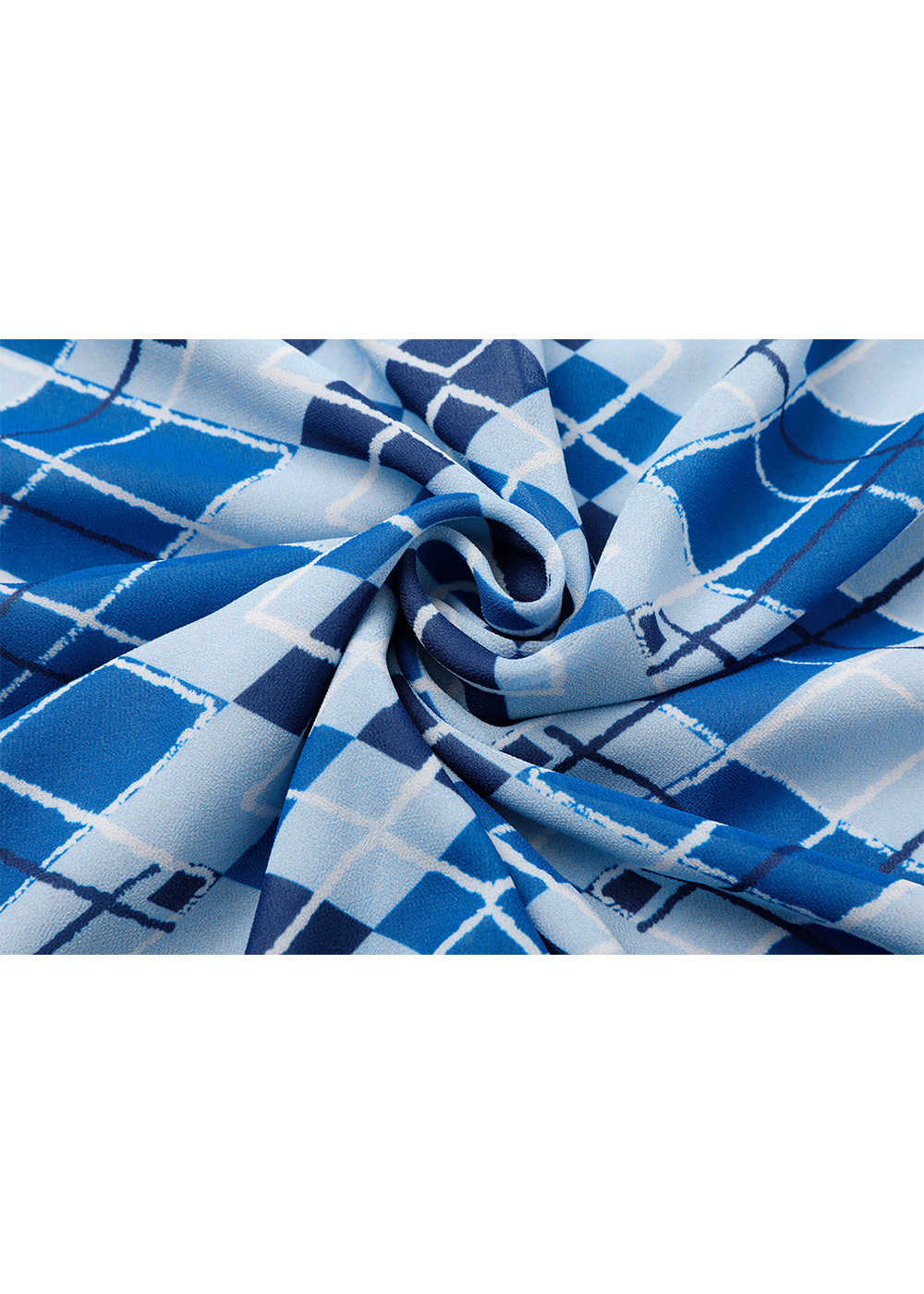 SALAZIA Blue-White Diamond Plaid Maxi Dresses