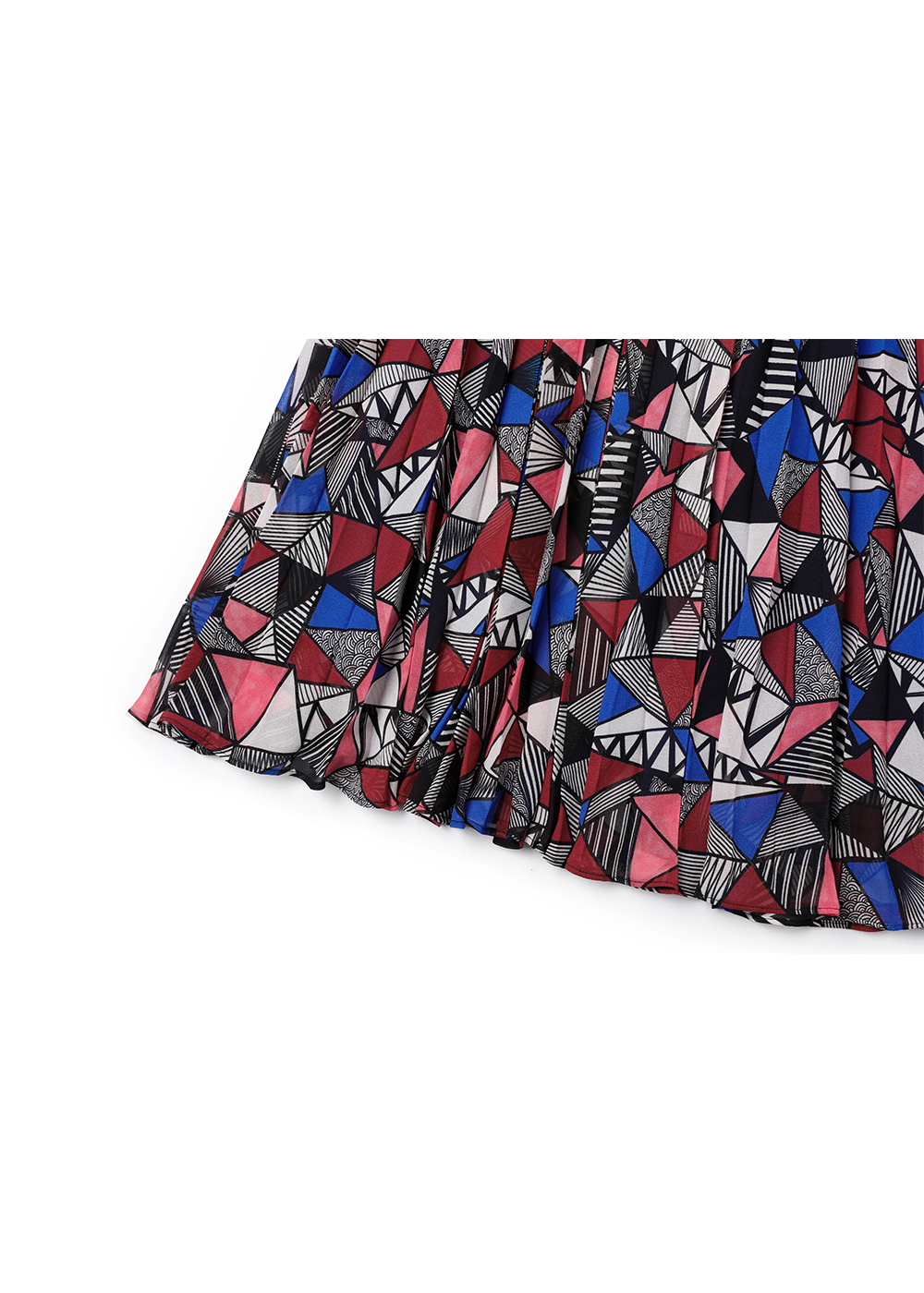 SALAZIA Blue-Red Triangle Lines Maxi Dresses