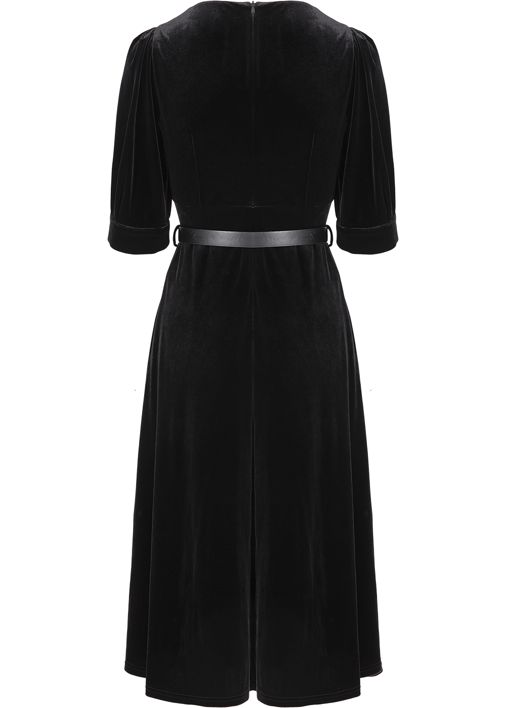 SALAZIA Black Fitted Midi Dresses